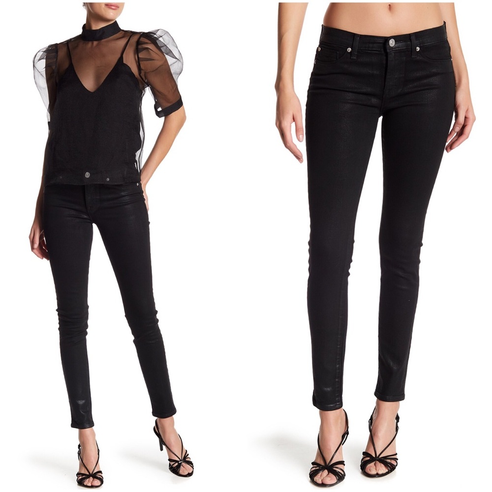 Hudson Nico Coated Denim Mid Rise Skinny Jean - Picture 1 of 8
